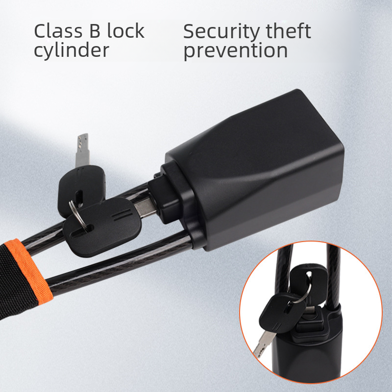 Car Steering Wheel Lock with Retractable Steel Cable