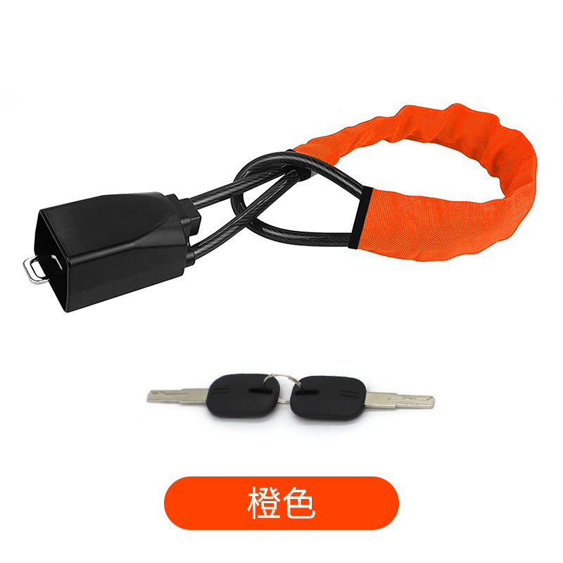 Car Steering Wheel Lock with Retractable Steel Cable